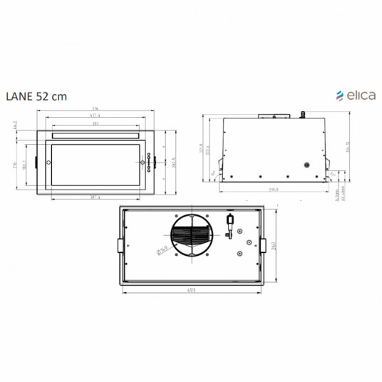 Tvaika nosūcējs  Elica LANE GR/A/52