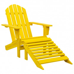 dārza krēsls ar kāju balstu, egles masīvkoks, dzeltens