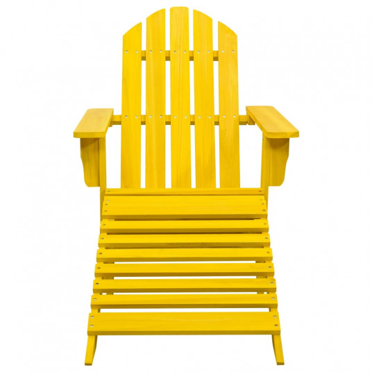 dārza krēsls ar kāju balstu, egles masīvkoks, dzeltens