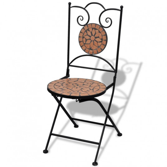 Saliekami bistro krēsli, 2 gab., keramika, sarkanbrūni