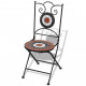 Saliekami bistro krēsli, 2 gab., keramika, sarkanbrūni un balti