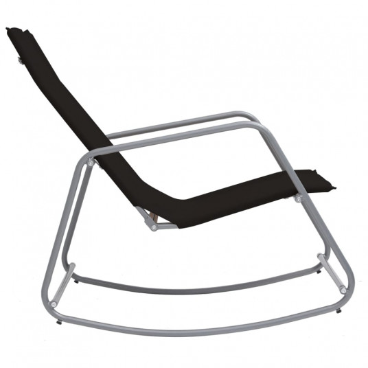 Dārza šūpuļkrēsls, melns, 95x54x85 cm, tekstilēns