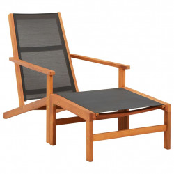 Dārza krēsls ar kāju balstu, eikalipta masīvkoks un tekstilēns