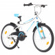 Bērnu velosipēds, 20 collas, zils ar baltu
