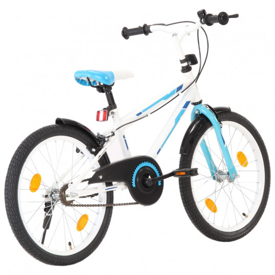 Bērnu velosipēds, 20 collas, zils ar baltu