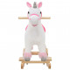 Bērnu šūpuļkrēsls, 65x32x58 cm, vienradzis, balts, rozā, plīšs