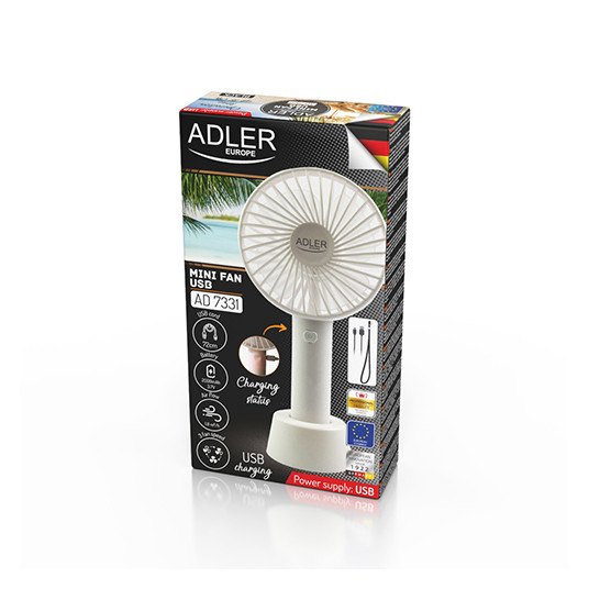 Ventilators Adler ventilators AD 7331w portatīvais mini ventilators USB