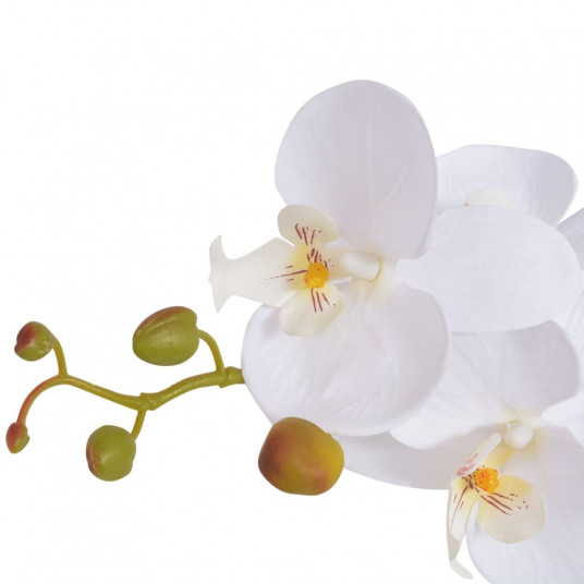 Mākslīgais augs, orhideja ar podiņu, 65 cm, balta
