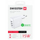 Swissten Smart IC ceļojumu lādētājs 3x USB 3А 15W