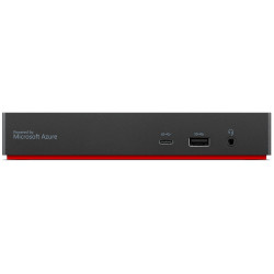 Lenovo ThinkPad Universal USB-C Smart Dock, ko darbina Microsoft Azure Sphere (Maksimālais displeju skaits: 3/Maksimālā izšķirtspēja: 4K/60Hz/Atbalsti: 2x4K/60Hz/1xEthernet LAN (RJ-45)/2xDP 1.4/1xHDMI 2.1/3xUSB vienmēr ieslēgts)/2xUSB 2.0/1xThunderbolt 3 