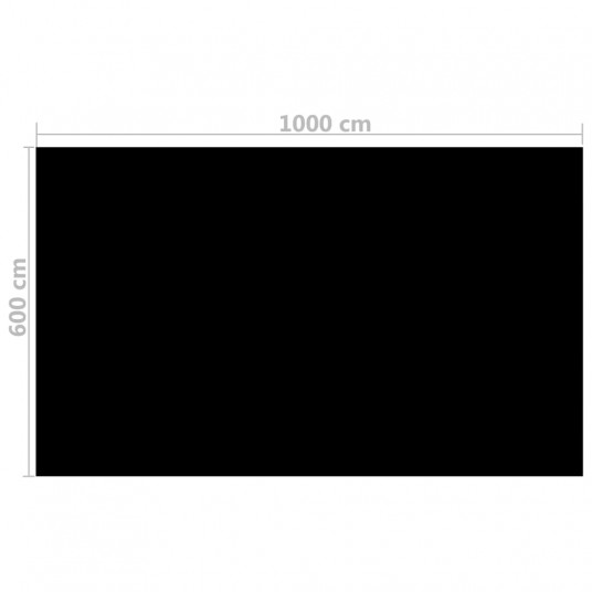 Baseina pārklājs, 1000x600 cm, četrstūra, PE, melns