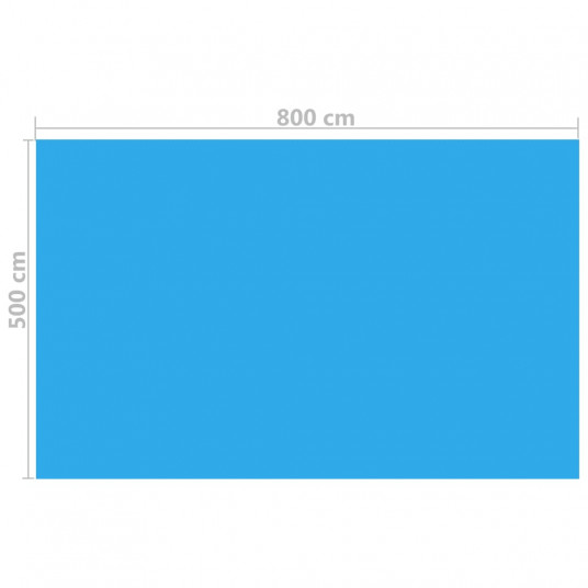 Baseina pārklājs, 800x500 cm, četrstūra, PE, zils