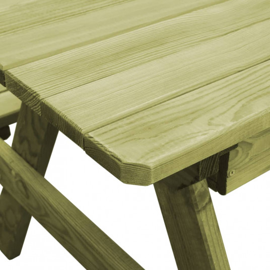 Piknika galds ar soliem, 90x90x58 cm, impregnēta priede