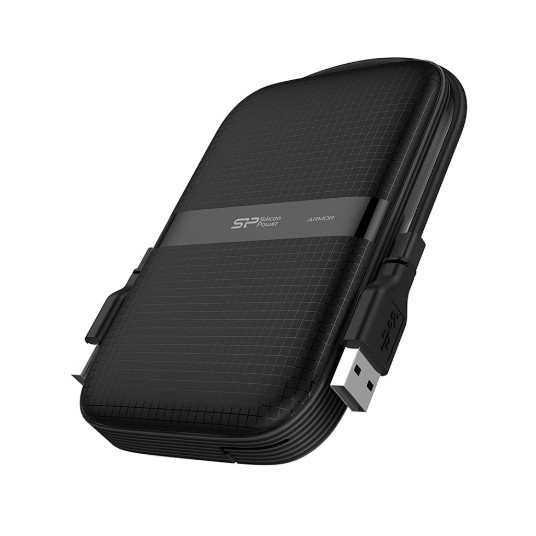 Silicon Power Portable Hard Drive Armor A60 1000 GB, USB 3.2, Black