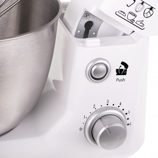 Adler AD 4216 Virtuves kombains, 1000 W, Bļodas tilpums 4 L, Ātrumu skaits 6, Balts