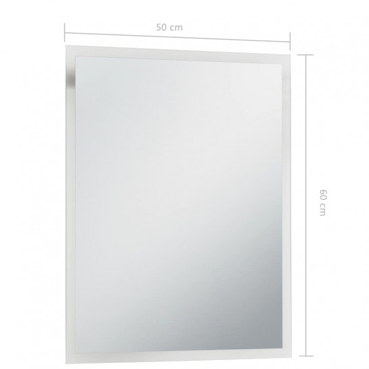 Vannasistabas sienas spogulis ar LED apgaismojumu, 50x60 cm