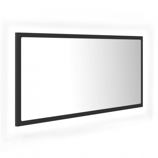Vannasistabas spogulis, LED, pelēks, 90x8,5x37 cm