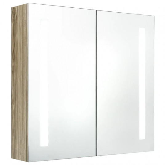 Vannasistabas skapītis ar spoguli un LED, 62x14x60 cm