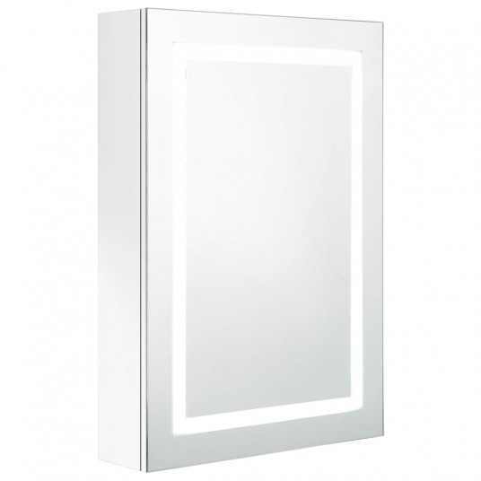 Vannasistabas skapītis ar spoguli un LED, 50x13x70 cm, balts