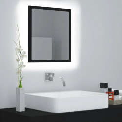Vannasistabas spogulis, LED, melns, 40x8,5x37 cm