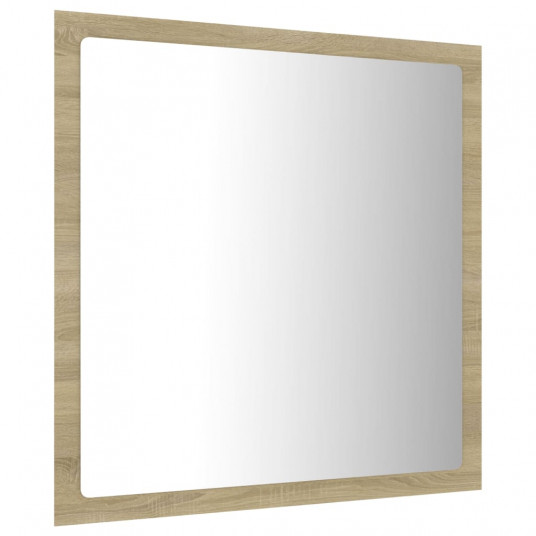 Vannasistabas spogulis, LED, ozolkoka krāsā, 40x8,5x37 cm