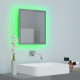 Vannasistabas spogulis, LED, spīdīgi pelēks, 40x8,5x37 cm