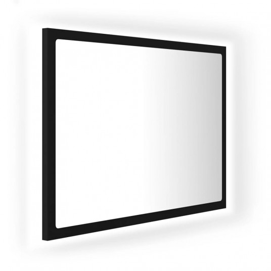 Vannasistabas spogulis, LED, melns, 60x8,5x37 cm