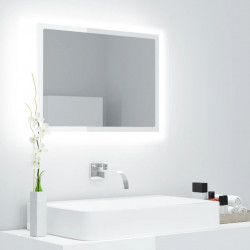 Vannasistabas spogulis, LED, spīdīgi balts, 60x8,5x37 cm
