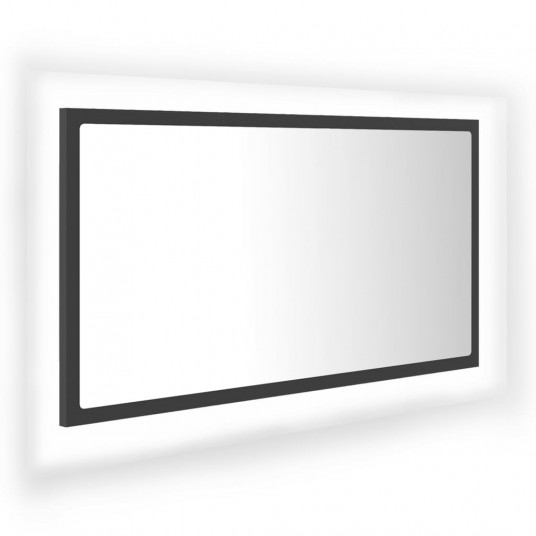 Vannasistabas spogulis ar LED, pelēks, 80x8,5x37 cm