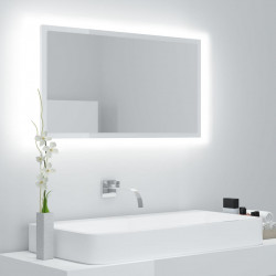 Vannasistabas spogulis, LED, spīdīgi balts, 80x8,5x37 cm