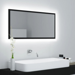 Vannasistabas spogulis, LED, melns, 90x8,5x37 cm