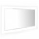 Vannasistabas spogulis, LED, spīdīgi balts, 90x8,5x37 cm