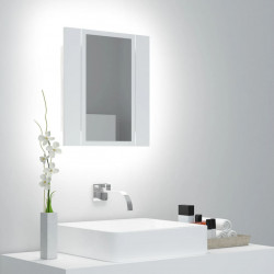 Vannasistabas spoguļskapītis ar LED, balts, 40x12x45 cm