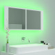 Vannasistabas spoguļskapītis ar LED, balts, 100x12x45 cm