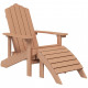 Dārza krēsli ar galdiņu un kājsoliņu, HDPE, brūni