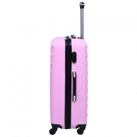 Cieto koferu komplekts, 3 gab., ABS, rozā