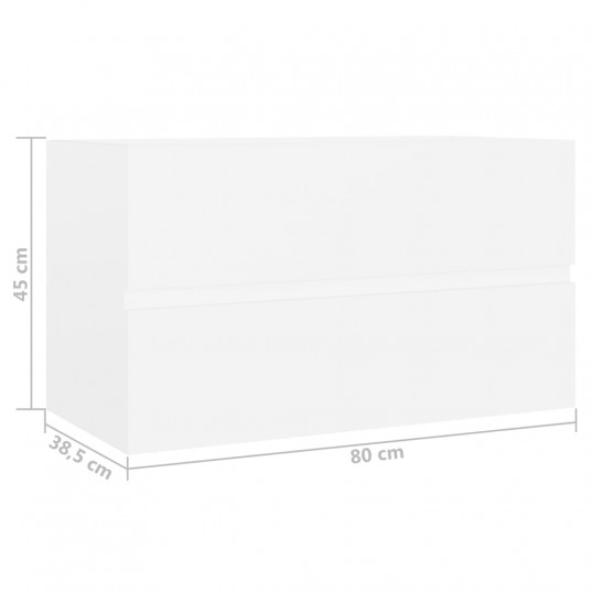 Izlietnes skapītis, balts, 80x38,5x45 cm, skaidu plātne