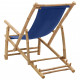 Pludmales krēsls, bambuss un zils audekls