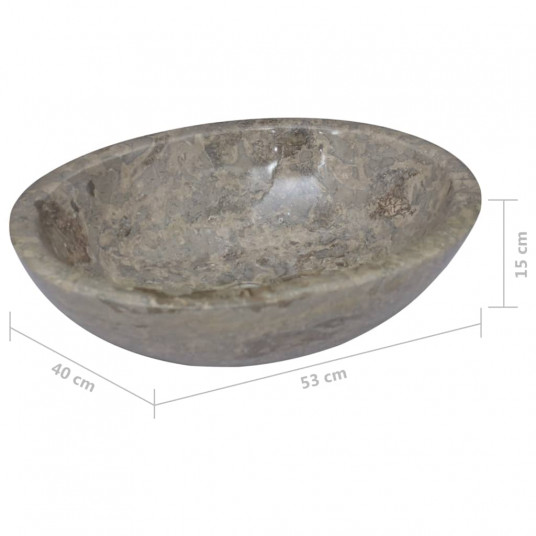 Izlietne, 53x40x15 cm, pelēks marmors