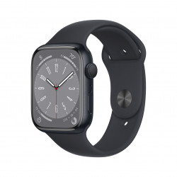 Viedais Pulkstenis Apple Watch Series 8 GPS, 45mm Midnight Aluminium Case with Midnight Sport Band - Regular MNP13UL/A