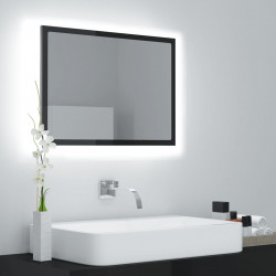 Vannasistabas spogulis, LED, spīdīgi melns, 60x8,5x37 cm