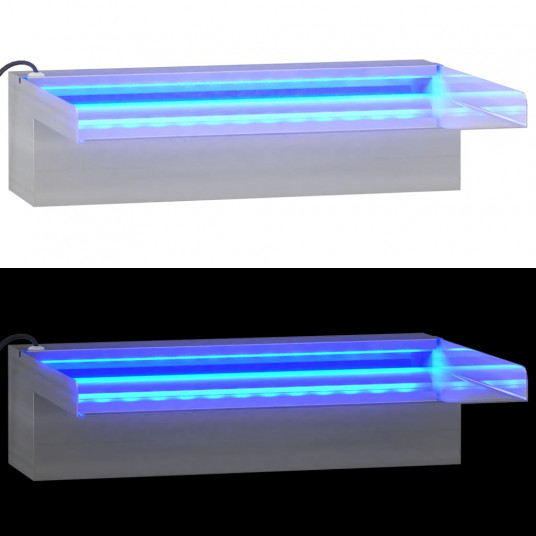 ūdenskritums ar RGB LED gaismām, nerūsējošs tērauds, 30 cm
