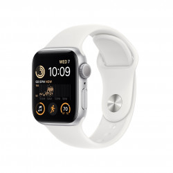 Viedais Pulkstenis Apple Watch SE 2022 GPS, 40mm LTE Silver Aluminium Case with White Sport Band MNPP3UL/A
