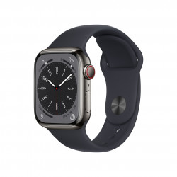 Viedais Pulkstenis Apple Watch Series 8 GPS, 41mm LTE Graphite Stainless Steel Case with Midnight Sport Band MNJJ3UL/A