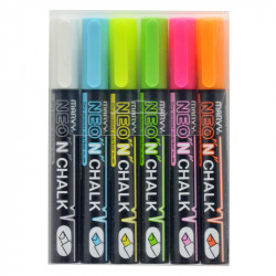 Krīta marķieri Marvy Neon`n Chalk Marker #490-6C neon 6 gab.