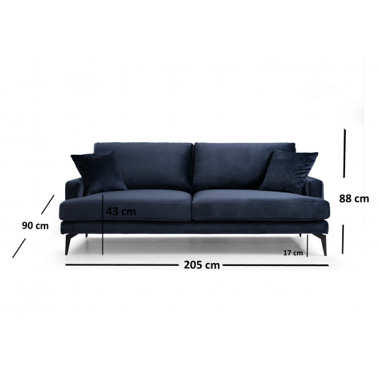 Dīvāns Hanah Home Papira - Jūras zils