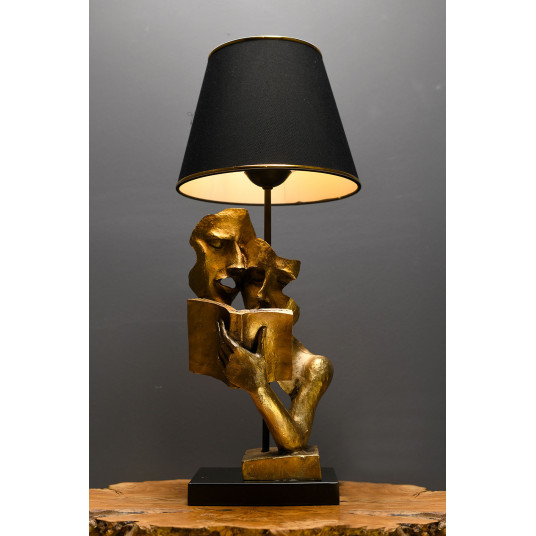 Galda lampa Opviq Lecture - Melns, zelts
