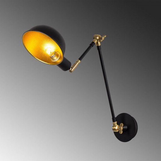 Sienas lampa Opviq Sivani - MR-658 - Melns, zelts