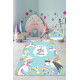Durvju paklājs (100 x 200) Conceptum Hypnose Cute Unicorn - Daudzkrāsains