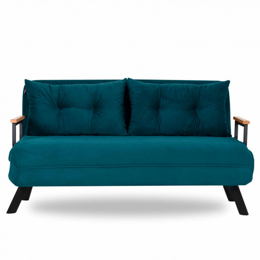 Dubultā dīvāna gultne Hanah Home Sando 2 - Petroleja zaļa